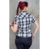 Chemise retro a carreaux bleue