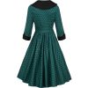 Robe retro verte a pois manches 3/4