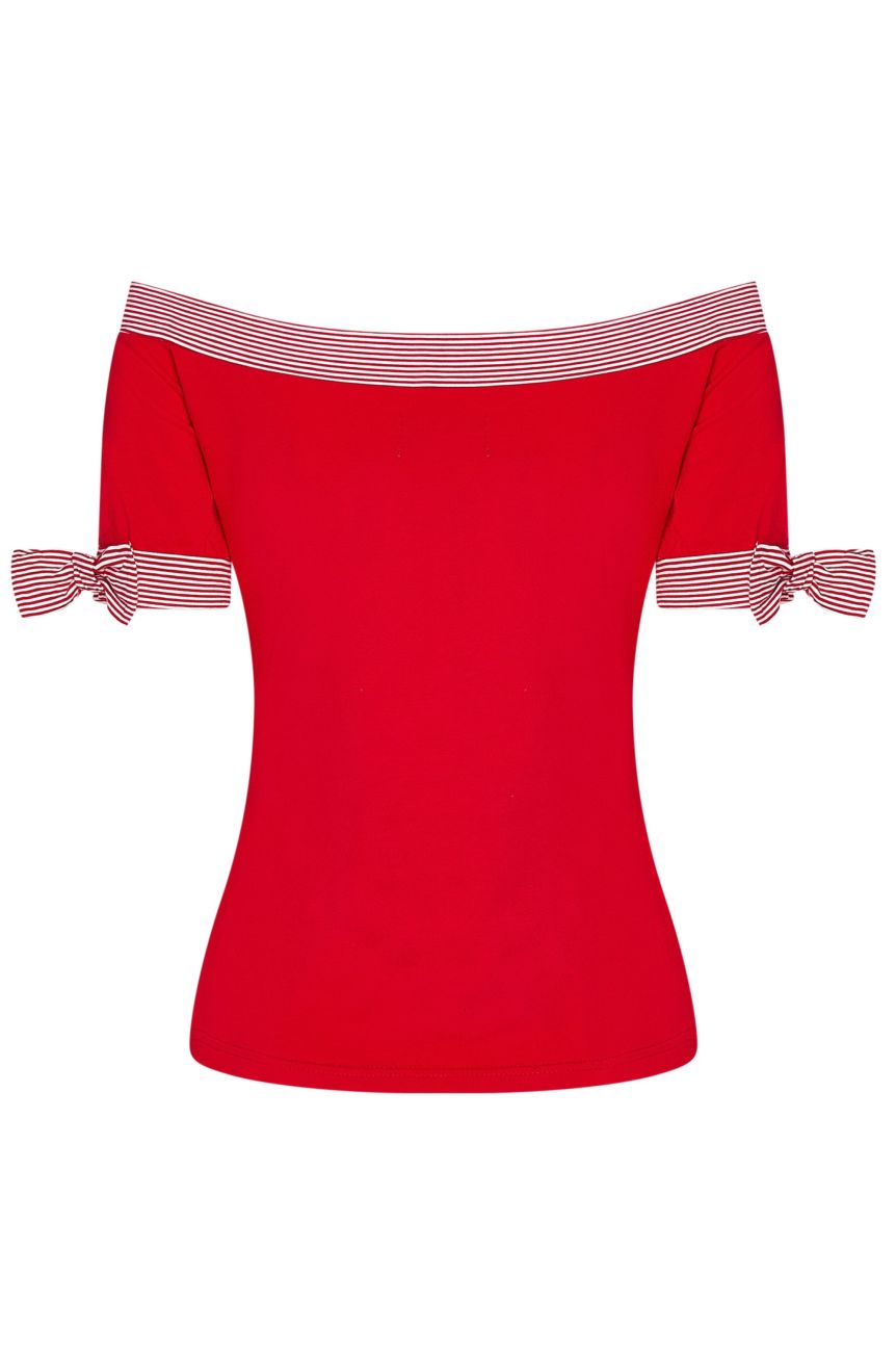 Top rouge col bateau vintage