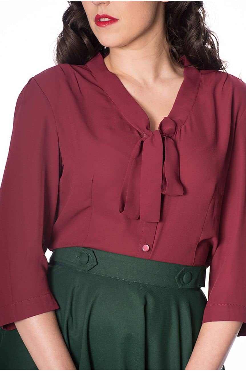 Blouse bordeaux rétro