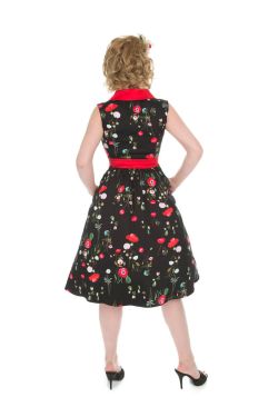 Robe rockabilly à fleurs années 50 femme