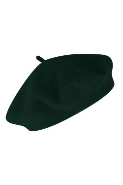 Beret rétro en laine vert sapin