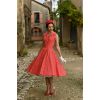 Robe rouge a pois col chemise - Hearts and Roses