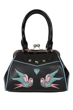 Sac rock broderies hirondelles Banned retro