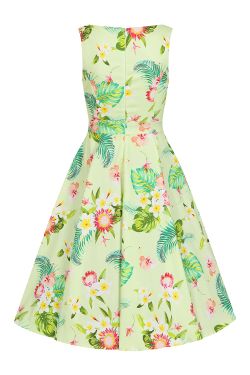 Robe fille motif tropical année 50