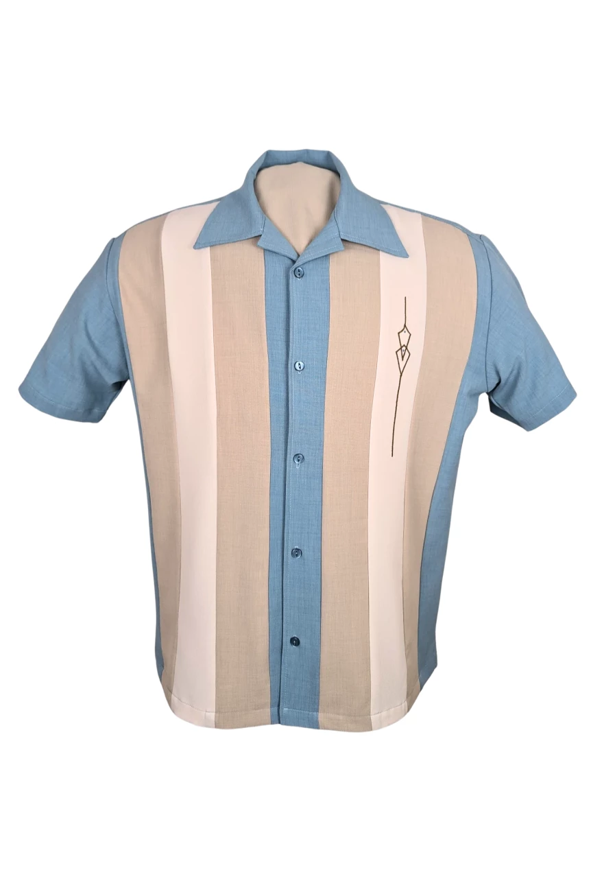 Chemise rockabilly bleue - Steady Clothing