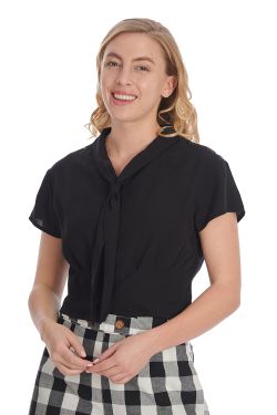 Blouse Noire Élégante Banned retro