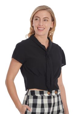 Blouse vintage Noire Élégante