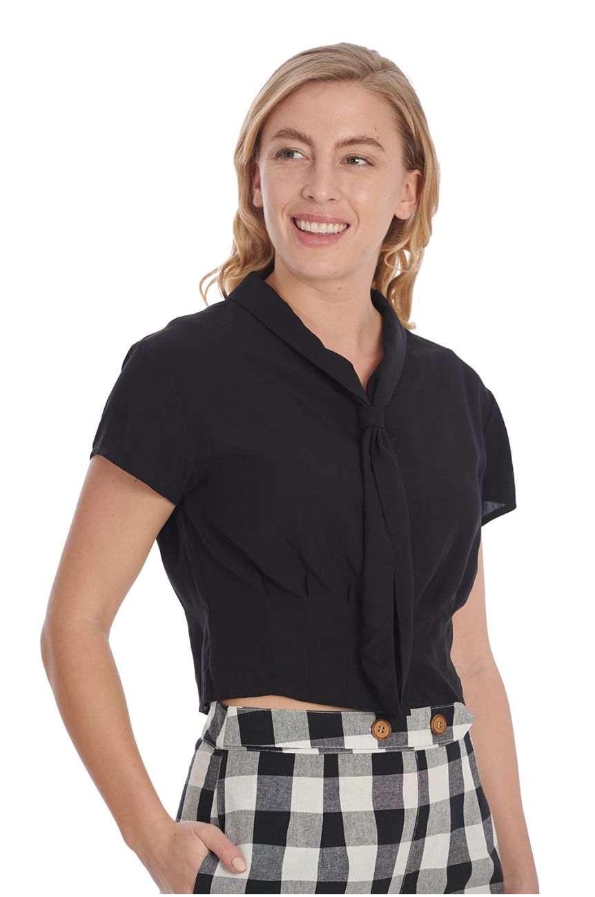 Blouse vintage Noire Élégante