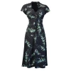 Robe vintage noire a fleurs légère