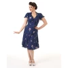 Robe petty Retro blue a fleurs