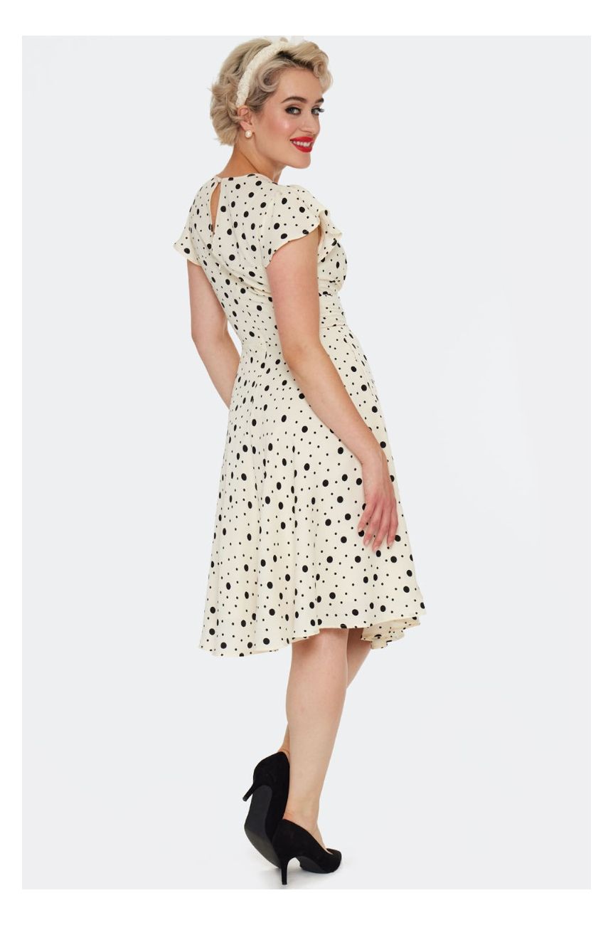 Robe écrue pois