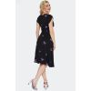 Robe vintage noire brodée de fleurs