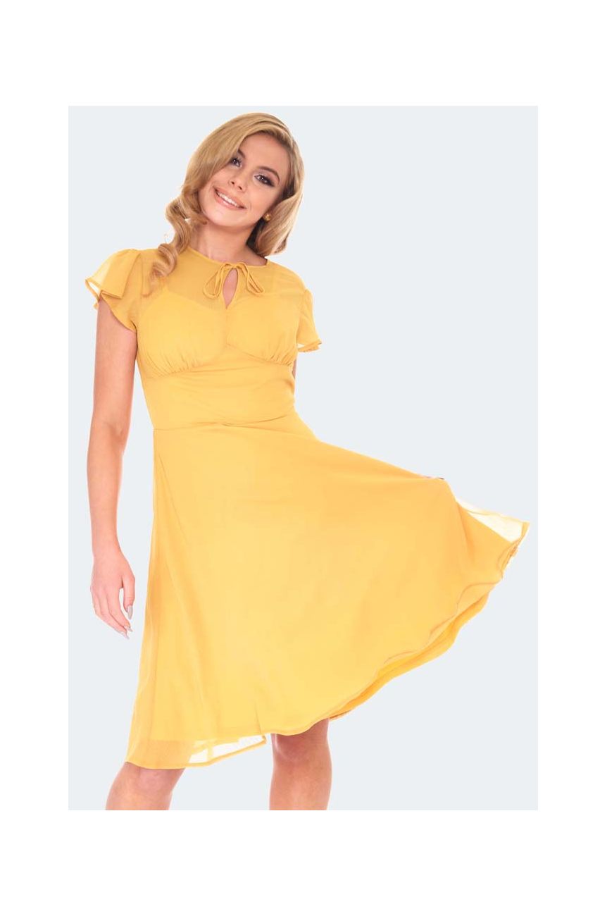 Robe retro moutarde Voodoo vixen