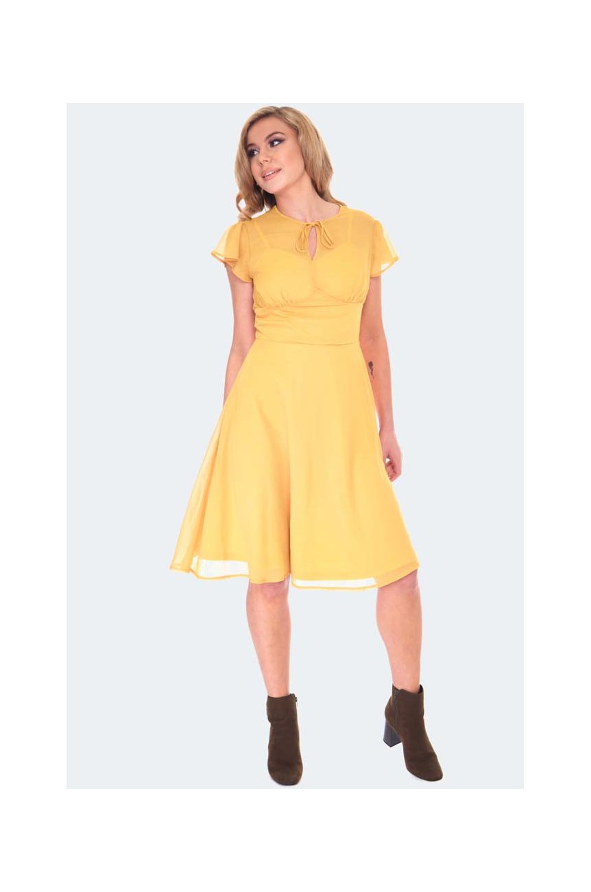 Robe retro moutarde