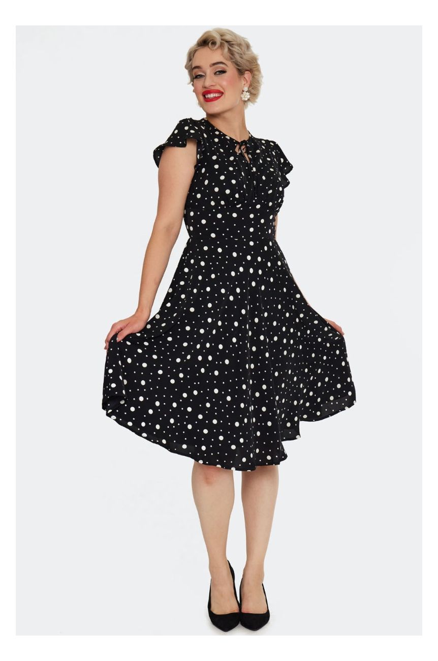 Robe a pois noire légère