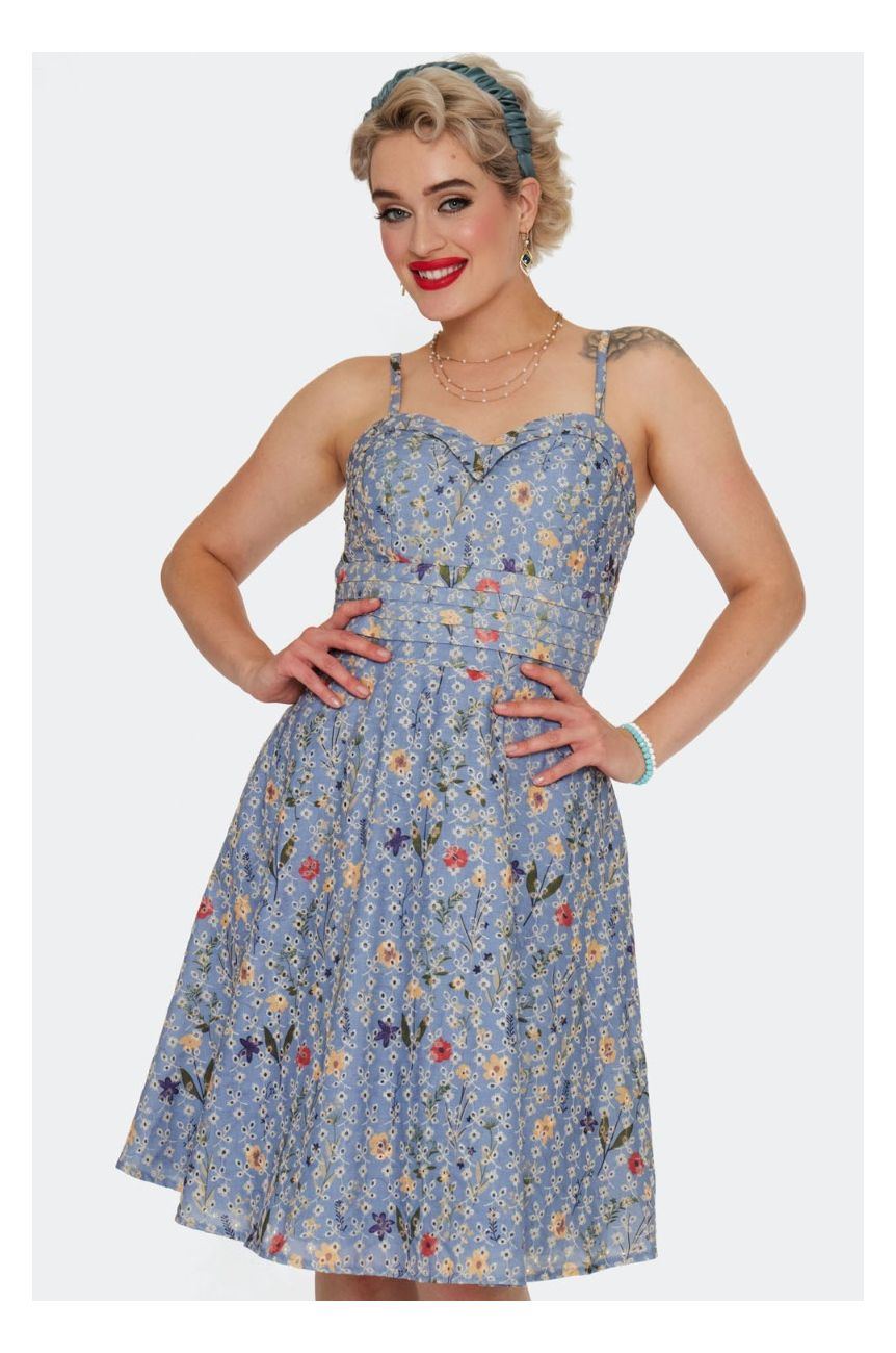 Robe a bretelle retro a fleur