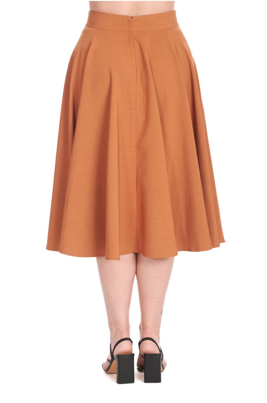 Jupe swing marron clair