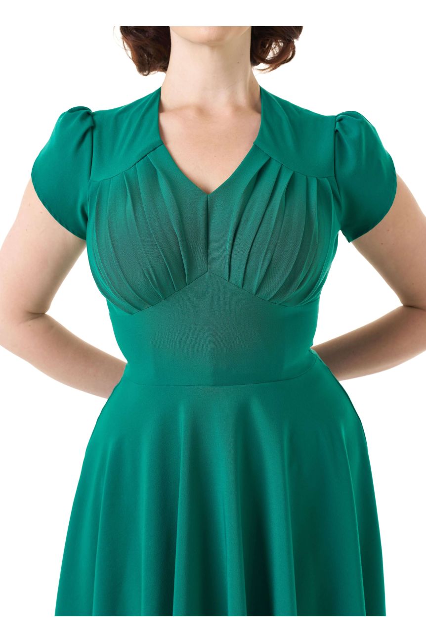 Robe pin-up verte années 40