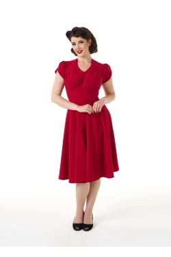 Robe rockabilly rouge années 50 femme