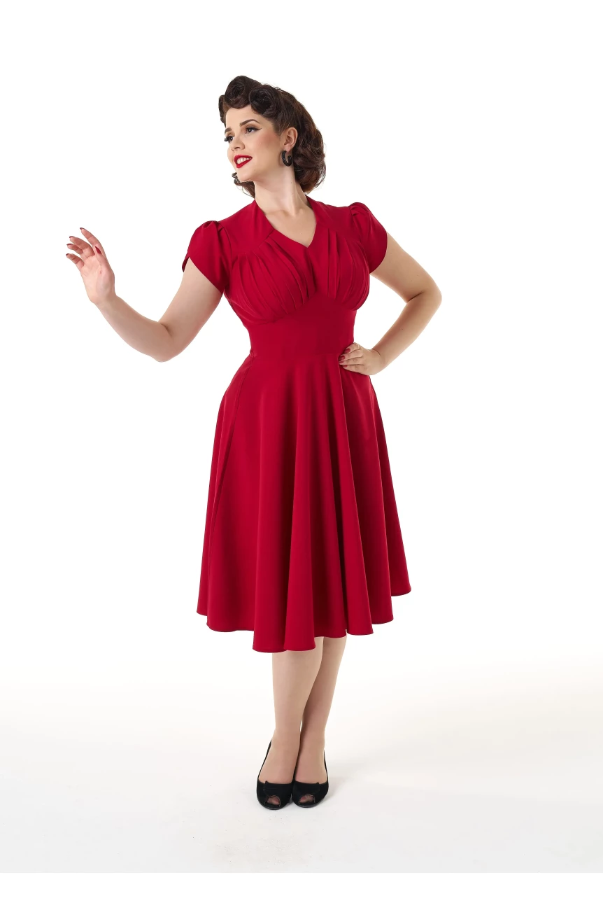 Robe retro rouge Pretty retro