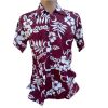 Chemise blanche fleurs style rockabilly - Karmakula