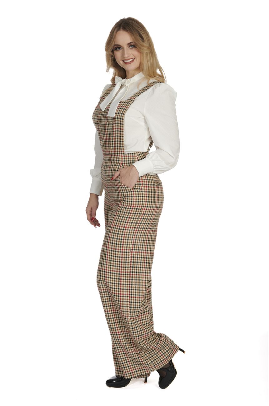 Salopette à Carreaux Femme Vintage