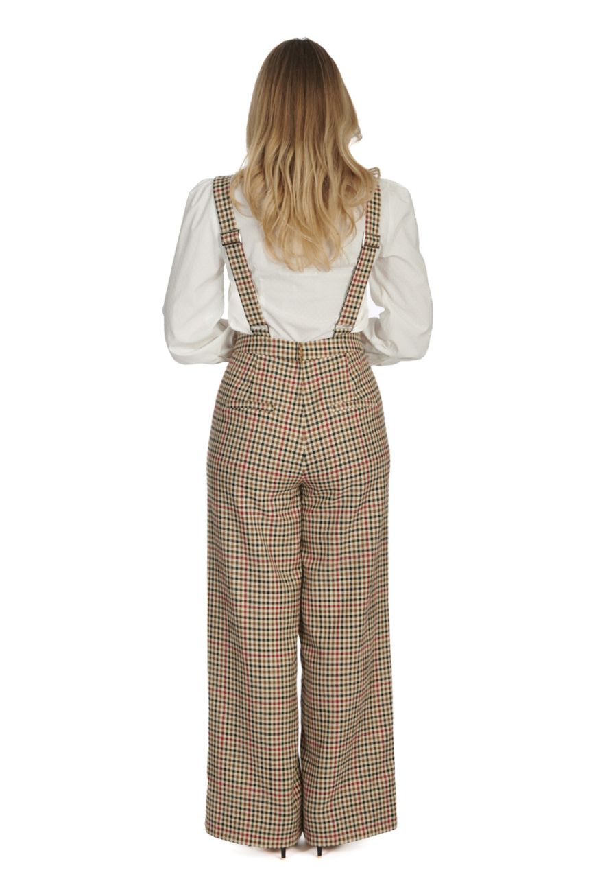 Salopette à Carreaux Femme retro