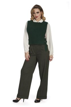 Pantalon palazzo à bretelles croisées