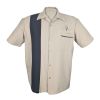 Chemise Rockabilly Vintage Bicolore Manches Courtes - Bowling Shirt Style