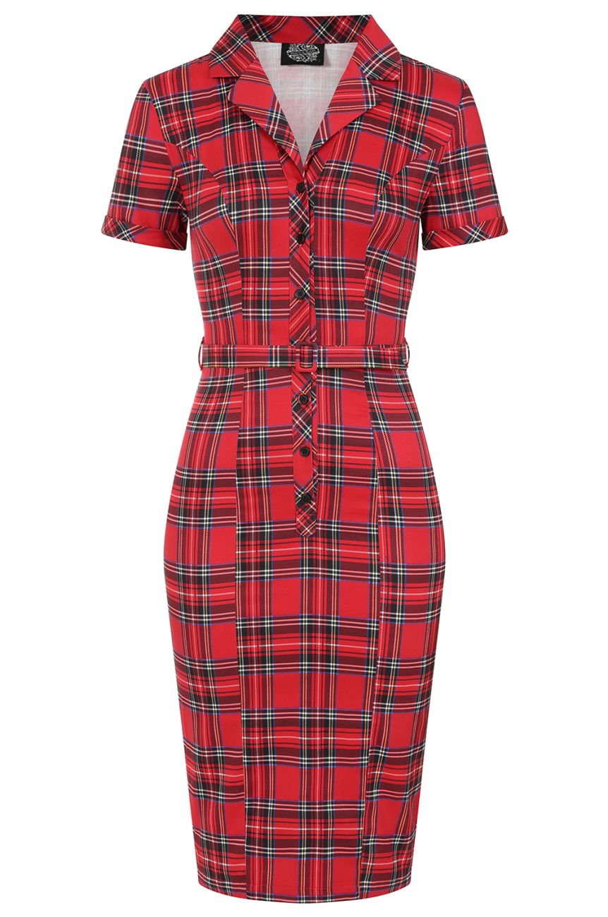 Robe crayon ecossais