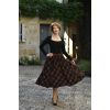 Jupe taille haute swing a carreaux marron