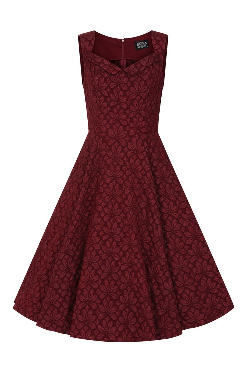 Robe + bolero bordeaux annee 50
