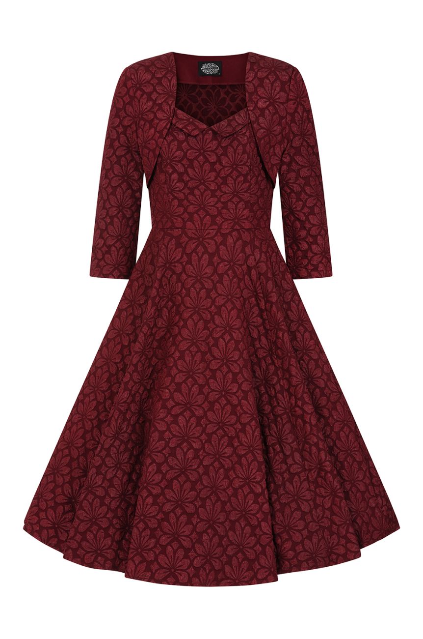 Robe pin up + bolero bordeaux
