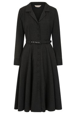 Robe chemise noir style pin-up - Banned
