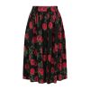 Jupe évasée rose fleurs style pin-up - Banned