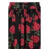 Jupe pin-up rose à fleurs taille haute vintage années 50