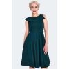 robe pin-up vert col bateau boutons epaules