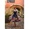 Robe retro bleu marine fleurs