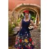 robe bleu marine fleurs papillons vintage swing