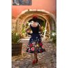 robe annees 50 imprime floral papillons bleus