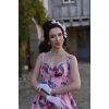 Robe vintage pin-up rose floral avec décolleté c?ur