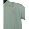 Chemise rockabilly light teal turquoise pale col ouvert manches courtes retro