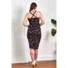 Robe rockabilly cerises noires bretelles croisees dos sexy vintage retro