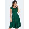 Robe vert emeraude encolure froncee manches courtes jupe evasee pin-up vintage
