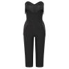 Combinaison vintage noire bustier sans bretelles franges mobiles capri Hollywood