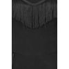 Combinaison soiree noire bustier coeur franges pampilles ajustee pin-up retro