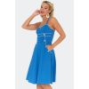 Robe pin-up bleu roi details blancs boutons marins jupe swing annees 50