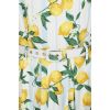 Robe estivale citrons blanc bretelles nouees ceinture jupe circle annees 50
