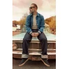 Veste varsity homme bleu pétrole Rumble59, col cubain avec œillets dorés, fermeture boutons-pression gold, look greaser rockabil